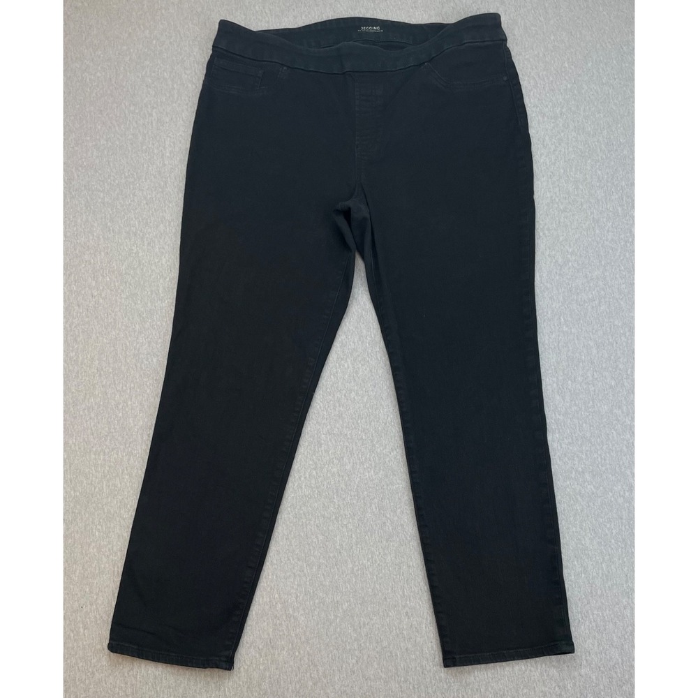 Chicos Pants Womens Size 3 (US 16) Black‎ Cotton Bland Stretch Jegging Pull On